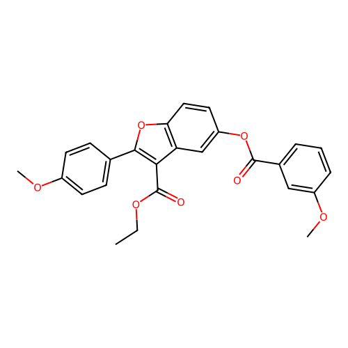 3-(Ethoxycarbonyl)-2-(4-methoxyphenyl)benzo[b]furan-5-yl 3-methoxybenzoate structure