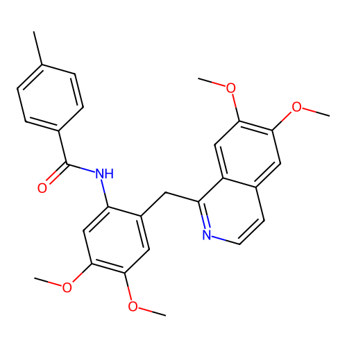 N-(2-((6,7-dimethoxyisoquinolin-1-yl)methyl)-4,5-dimethoxyphenyl)-4-methylbenzamide structure