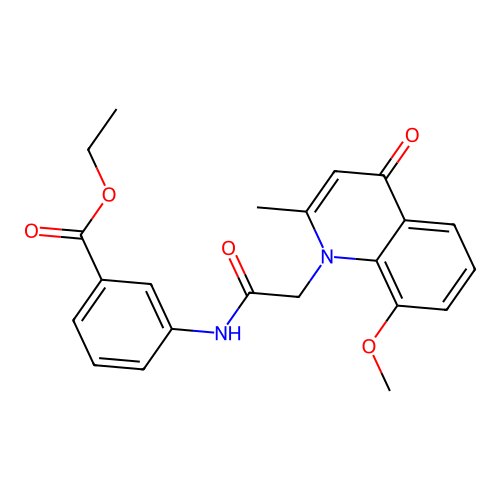 ethyl 3-{[(8-methoxy-2-methyl-4-oxoquinolin-1(4H)-yl)acetyl]amino}benzoate structure