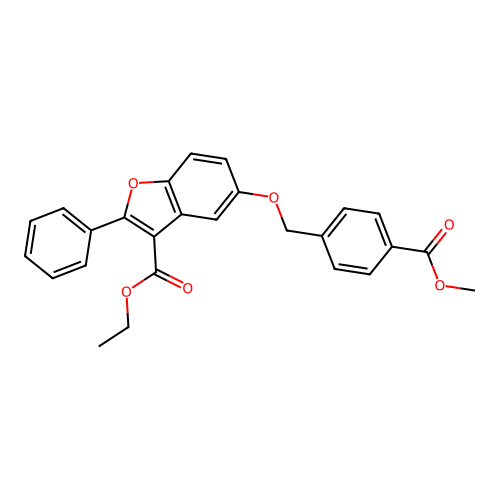 Methyl 4-{[3-(ethoxycarbonyl)-2-phenylbenzo[b]furan-5-yloxy]methyl}benzoate structure