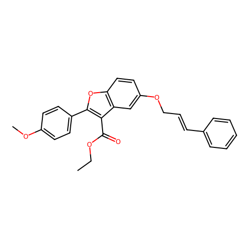 ethyl 5-(cinnamyloxy)-2-(4-methoxyphenyl)benzofuran-3-carboxylate structure