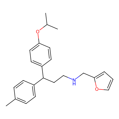 N-(furan-2-ylmethyl)-3-(4-isopropoxyphenyl)-3-(p-tolyl)propan-1-amine structure