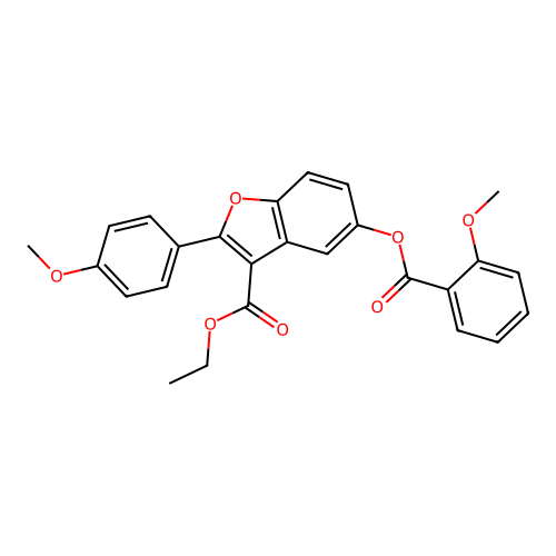 3-(Ethoxycarbonyl)-2-(4-methoxyphenyl)benzo[b]furan-5-yl 2-methoxybenzoate structure
