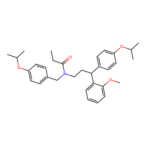 N-(4-isopropoxybenzyl)-N-(3-(4-isopropoxyphenyl)-3-(2-methoxyphenyl)propyl)propionamide structure
