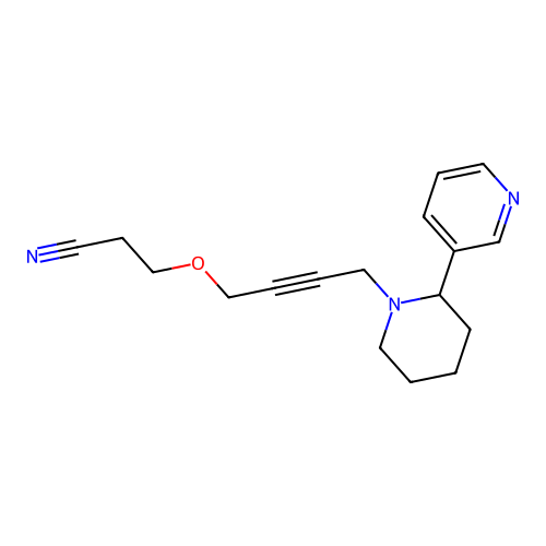 3-((4-(2-(Pyridin-3-yl)piperidin-1-yl)but-2-yn-1-yl)oxy)propanenitrile structure
