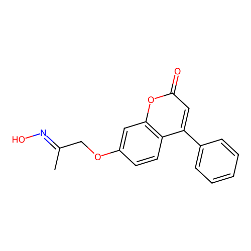 (E)-7-(2-(hydroxyimino)propoxy)-4-phenyl-2H-chromen-2-one structure
