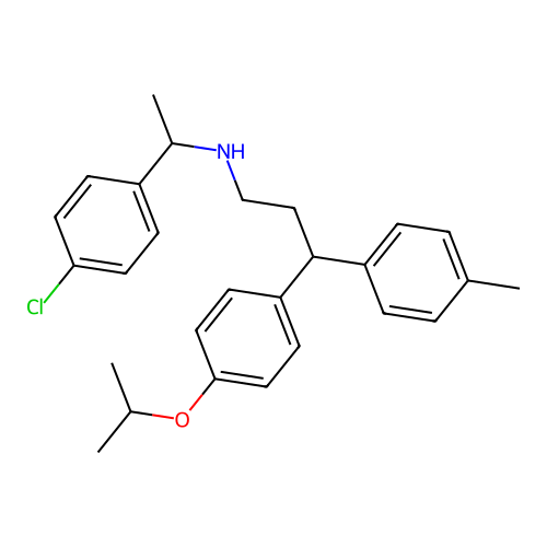 N-(1-(4-chlorophenyl)ethyl)-3-(4-isopropoxyphenyl)-3-(p-tolyl)propan-1-amine structure