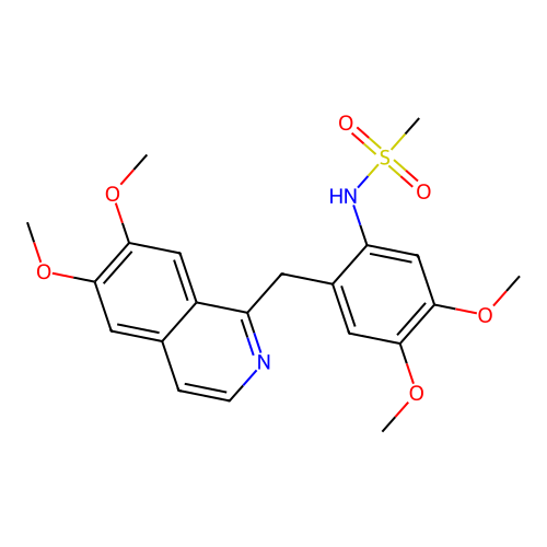 N-(2-((6,7-dimethoxyisoquinolin-1-yl)methyl)-4,5-dimethoxyphenyl)methanesulfonamide structure