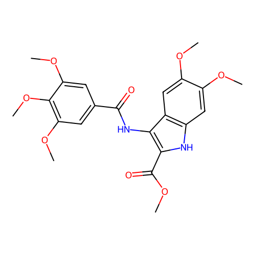 Methyl 5,6-dimethoxy-3-(3,4,5-trimethoxybenzamido)-1H-indole-2-carboxylate structure