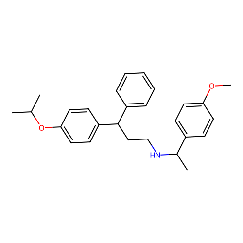 3-(4-isopropoxyphenyl)-N-(1-(4-methoxyphenyl)ethyl)-3-phenylpropan-1-amine structure