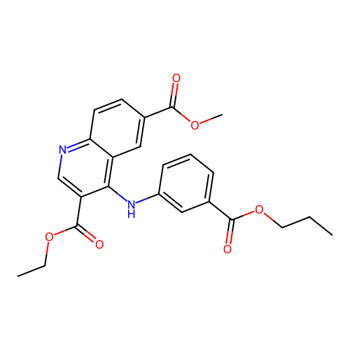 3-Ethyl 6-methyl 4-{[3-(propoxycarbonyl)phenyl]amino}quinoline-3,6-dicarboxylate structure