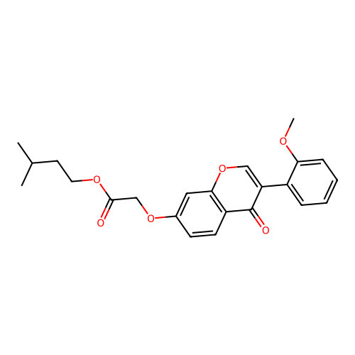 3-Methylbutyl 2-[3-(2-methoxyphenyl)-4-oxochromen-7-yloxy]acetate structure