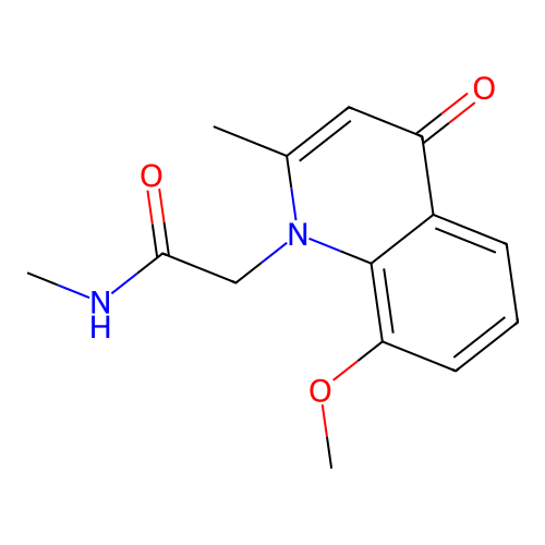 2-(8-methoxy-2-methyl-4-oxoquinolin-1(4H)-yl)-N-methylacetamide structure