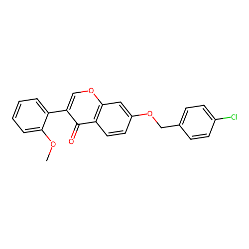 7-[(4-Chlorophenyl)methoxy]-3-(2-methoxyphenyl)chromen-4-one structure