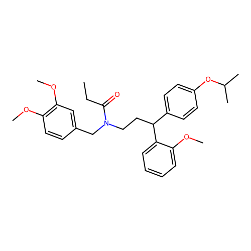 N-(3,4-dimethoxybenzyl)-N-(3-(4-isopropoxyphenyl)-3-(2-methoxyphenyl)propyl)propionamide structure