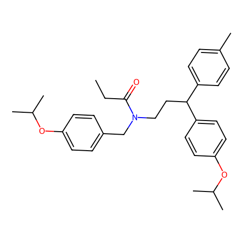 N-(4-isopropoxybenzyl)-N-(3-(4-isopropoxyphenyl)-3-(p-tolyl)propyl)propionamide structure