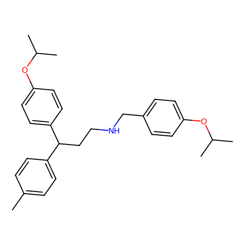 N-(4-isopropoxybenzyl)-3-(4-isopropoxyphenyl)-3-(p-tolyl)propan-1-amine structure