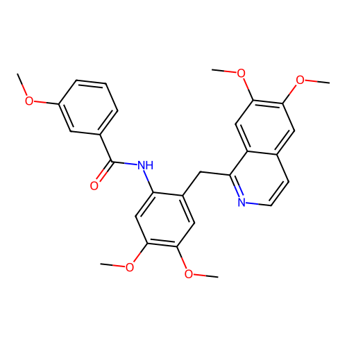 N-(2-((6,7-dimethoxyisoquinolin-1-yl)methyl)-4,5-dimethoxyphenyl)-3-methoxybenzamide structure