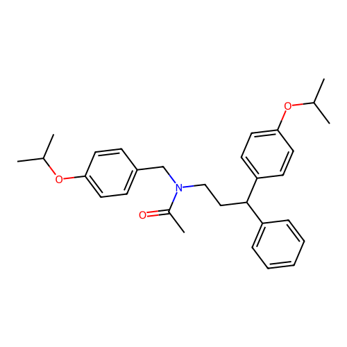 N-(4-isopropoxybenzyl)-N-(3-(4-isopropoxyphenyl)-3-phenylpropyl)acetamide structure