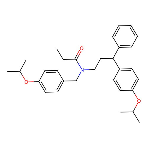 N-(4-isopropoxybenzyl)-N-(3-(4-isopropoxyphenyl)-3-phenylpropyl)propionamide structure