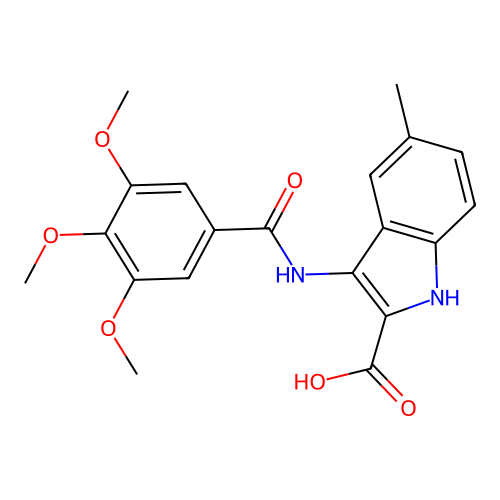 5-Methyl-3-(3,4,5-trimethoxybenzamido)-1H-indole-2-carboxylic acid structure