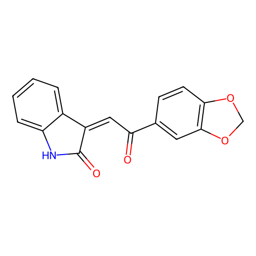 (Z)-3-(2-(benzo[d][1,3]dioxol-5-yl)-2-oxoethylidene)indolin-2-one structure