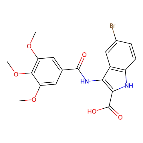 5-Bromo-3-(3,4,5-trimethoxybenzamido)-1H-indole-2-carboxylic acid structure