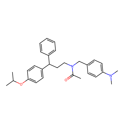 N-(4-(dimethylamino)benzyl)-N-(3-(4-isopropoxyphenyl)-3-phenylpropyl)acetamide structure