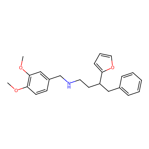 N-(3,4-dimethoxybenzyl)-3-(furan-2-yl)-4-phenylbutan-1-amine structure