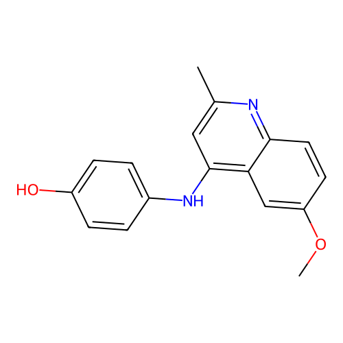 4-[(6-Methoxy-2-methylquinolin-4-yl)amino]phenol structure