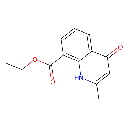 Ethyl 2-methyl-4-oxo-1,4-dihydroquinoline-8-carboxylate structure