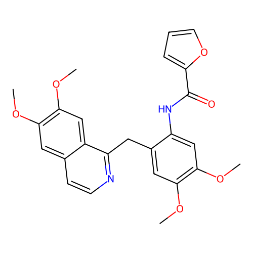 N-(2-((6,7-dimethoxyisoquinolin-1-yl)methyl)-4,5-dimethoxyphenyl)furan-2-carboxamide structure