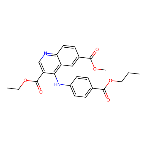 3-Ethyl 6-methyl 4-((4-(propoxycarbonyl)phenyl)amino)quinoline-3,6-dicarboxylate structure