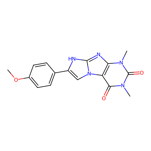 7-(4-methoxyphenyl)-1,3-dimethyl-1H-imidazo[2,1-f]purine-2,4(3H,8H)-dione structure