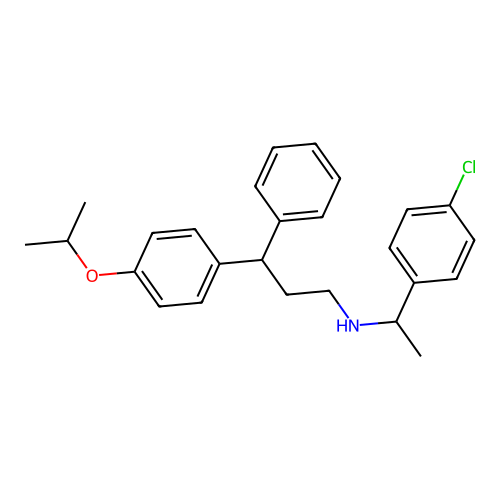 N-(1-(4-chlorophenyl)ethyl)-3-(4-isopropoxyphenyl)-3-phenylpropan-1-amine structure