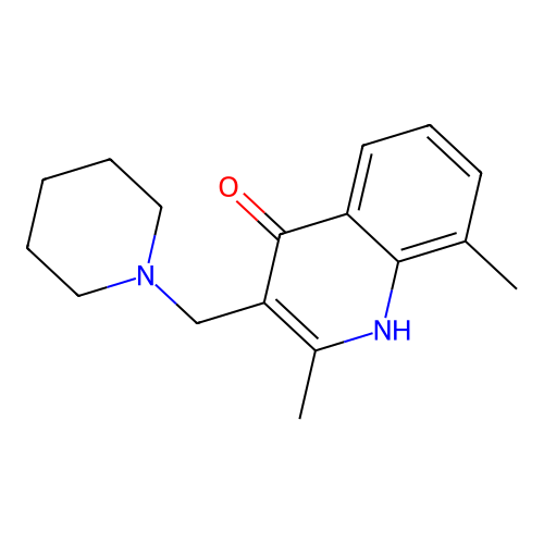 2,8-Dimethyl-3-(piperidylmethyl)quinolin-4-ol structure