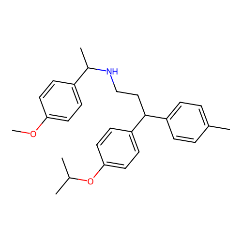 3-(4-isopropoxyphenyl)-N-(1-(4-methoxyphenyl)ethyl)-3-(p-tolyl)propan-1-amine structure