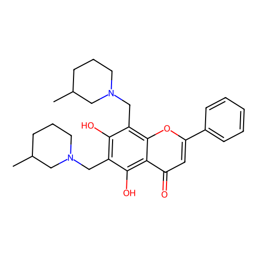 6,8-Bis[(3-methylpiperidyl)methyl]-5,7-dihydroxy-2-phenylchromen-4-one structure
