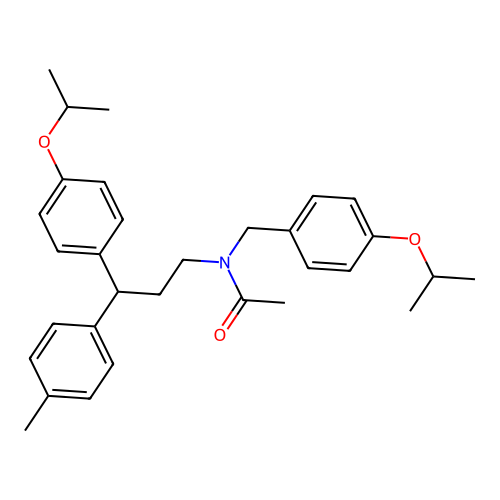N-(4-isopropoxybenzyl)-N-(3-(4-isopropoxyphenyl)-3-(p-tolyl)propyl)acetamide structure