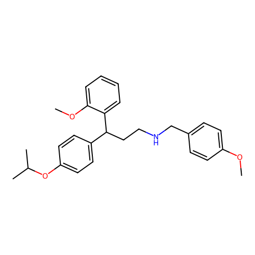 3-(4-isopropoxyphenyl)-N-(4-methoxybenzyl)-3-(2-methoxyphenyl)propan-1-amine structure