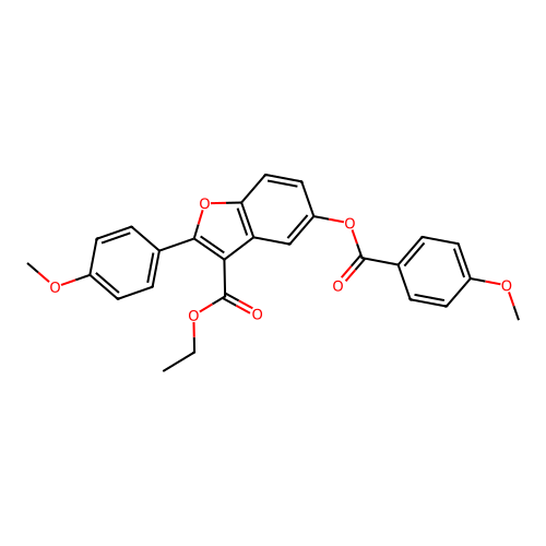 3-(Ethoxycarbonyl)-2-(4-methoxyphenyl)benzo[b]furan-5-yl 4-methoxybenzoate structure