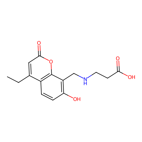 3-{[(4-ethyl-7-hydroxy-2-oxo-2H-chromen-8-yl)methyl]amino}propanoic acid structure