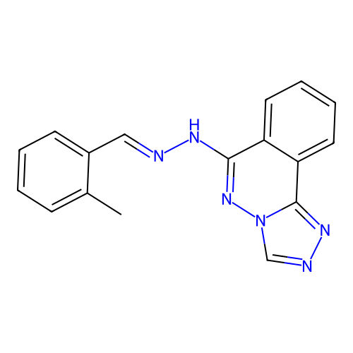 (E)-6-(2-(2-methylbenzylidene)hydrazinyl)-[1,2,4]triazolo[3,4-a]phthalazine structure
