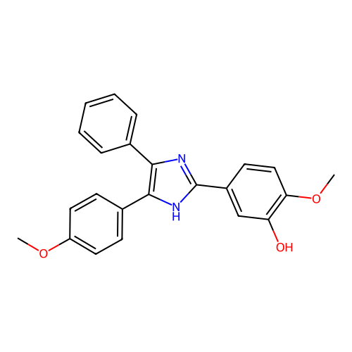2-methoxy-5-[4-(4-methoxyphenyl)-5-phenyl-1H-imidazol-2-yl]phenol structure