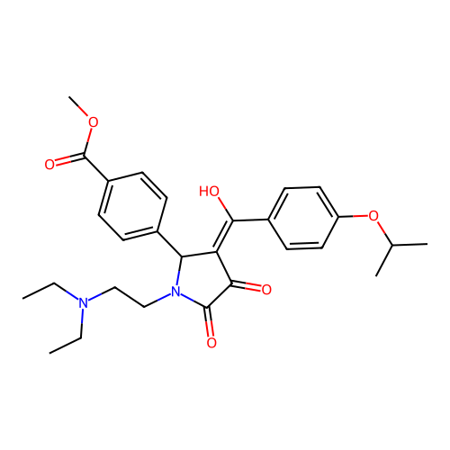 methyl 4-(1-(2-(diethylamino)ethyl)-4-hydroxy-3-(4-isopropoxybenzoyl)-5-oxo-2,5-dihydro-1H-pyrrol-2-yl)benzoate structure