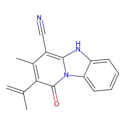 1-Hydroxy-3-methyl-2-(prop-1-en-2-yl)pyrido[1,2-a]benzimidazole-4-carbonitrile structure