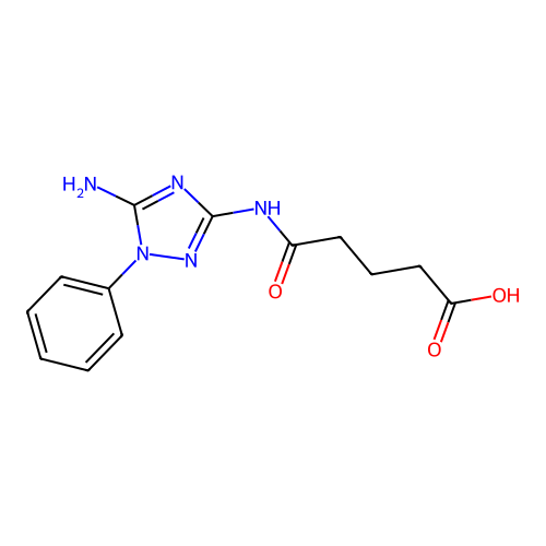 4-(5-Amino-1-phenyl-1H-[1,2,4]triazol-3-ylcarbamoyl)-butyric acid structure