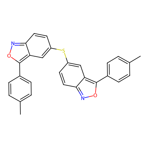 bis(3-(p-tolyl)benzo[c]isoxazol-5-yl)sulfane structure