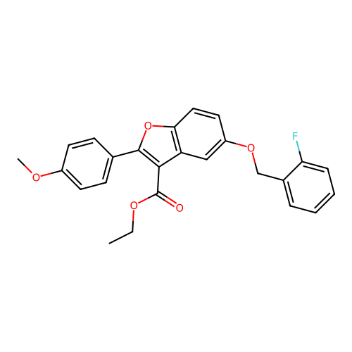 Ethyl 5-[(2-fluorophenyl)methoxy]-2-(4-methoxyphenyl)-1-benzofuran-3-carboxylate structure