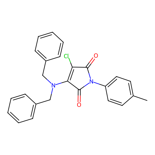 3-chloro-4-(dibenzylamino)-1-(4-methylphenyl)-1H-pyrrole-2,5-dione structure